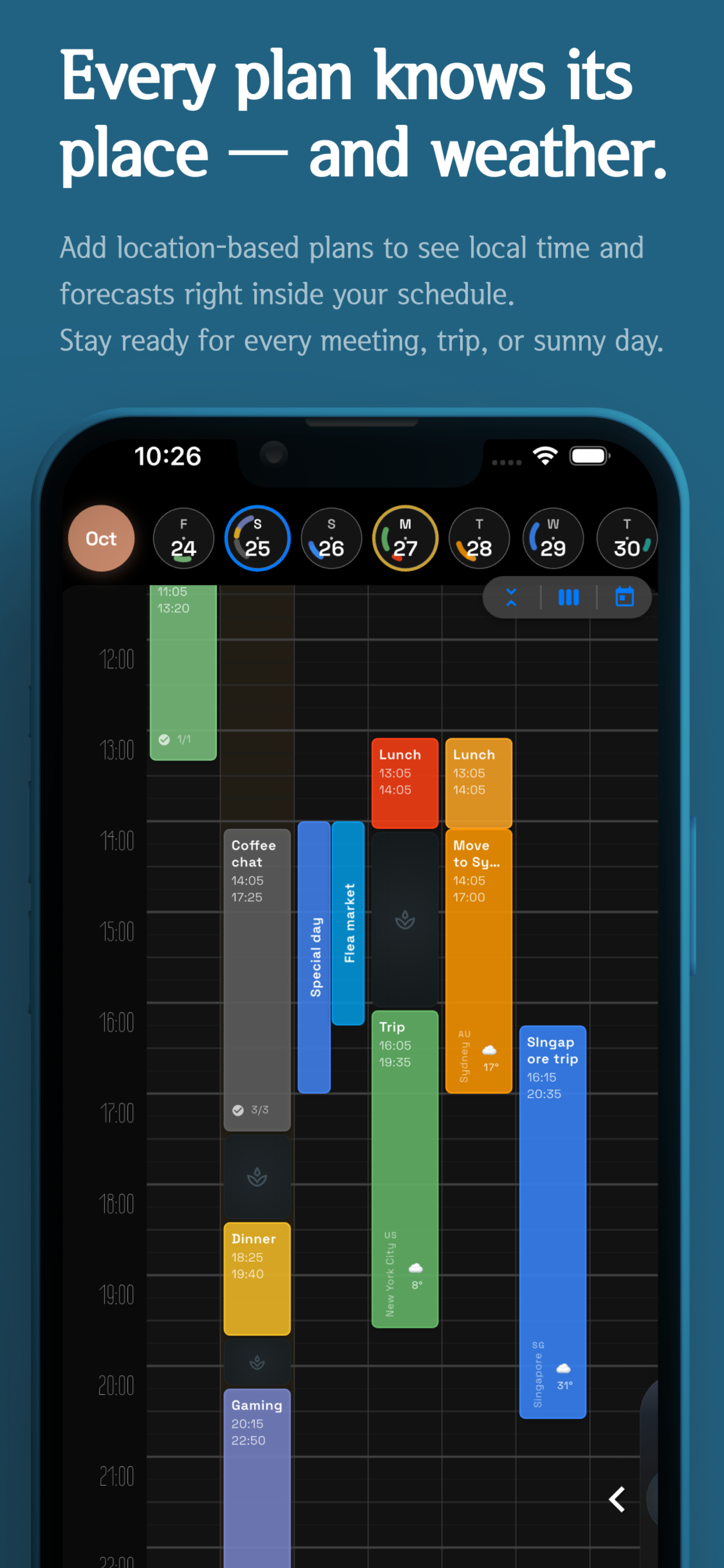 Location-based plans with weather integration